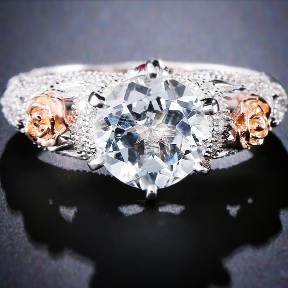 💎NEW💎 2.48CT NATURAL WHITE TOPAZ 925 SS RING - Picture 4 of 9
